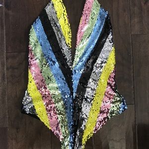 Multicolor Sequin Bodysuit
